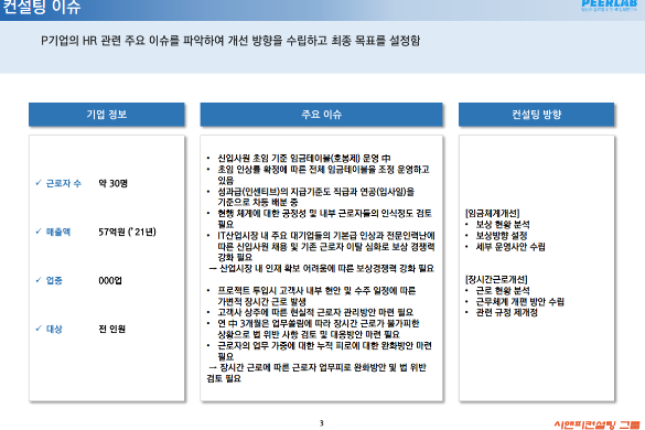 [일터혁신컨설팅]계정권한관리솔루션(SW개발)중소기업의 임금체계개선,장시간 근로개선 컨설팅 사례